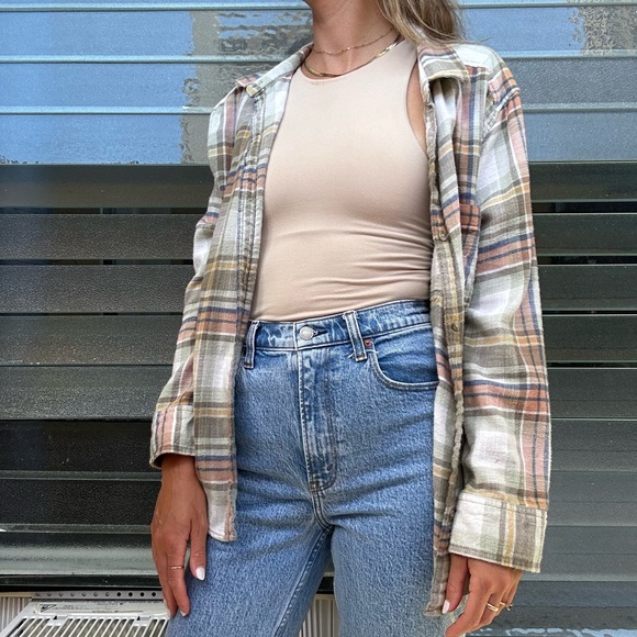 NEUTRAL distressed FLANNEL - Picture 3 of 4